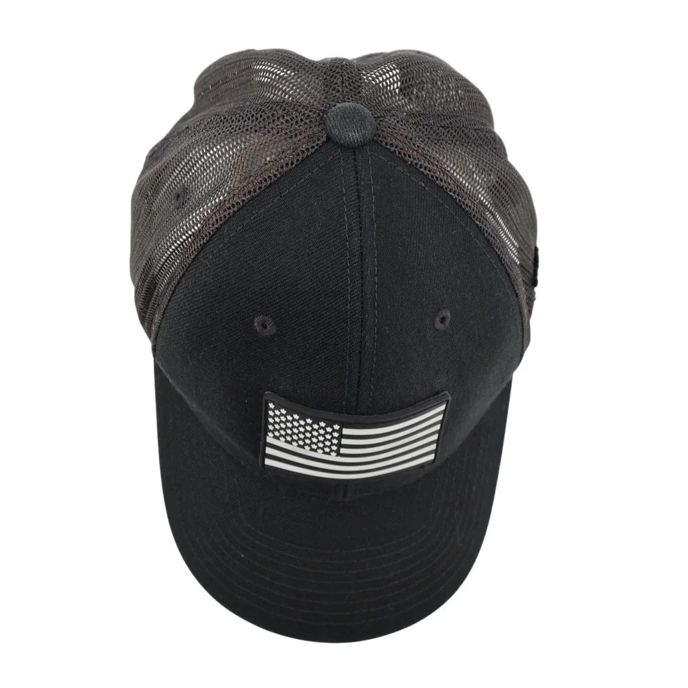 Branded Bills Trucker Hat Black American Flag Patch Style 300‎ Mens OSFM